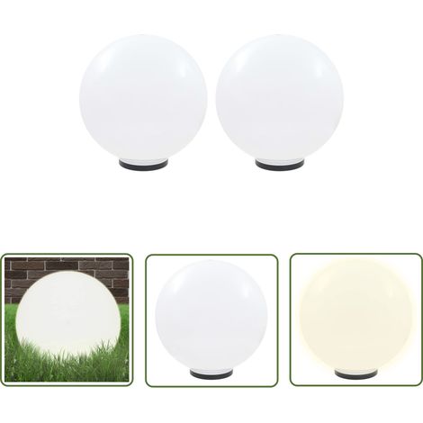 The Living Store Lampes à LED sous forme de boule 2 pcs Sphérique 50 cm PMMA - Lampe Extérieure - Éclairage Extérieur - Lampadaire - Luminaire De Jardin - Décoration Jardin (1/5)