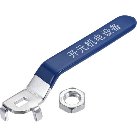 Levier Poignée Fer Chrome Plaqué Rechange Quart Tour avec Plastique Poignée Bleu pour DN65 Vanne à bille (1/5)