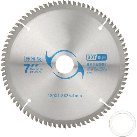 Disque de coupe circulaire 7 pouces, 80 dents, lame scie robuste en alliage dur pour bois (1/5)
