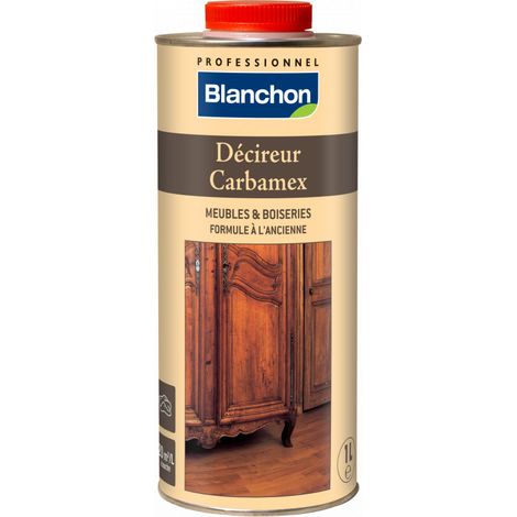 Blanchon – Décireur Carbamex® incolore 1 L – Élimine cires et encaustiques – Restauration parquet et meubles en bois – Rendement 20 m²/L (1/3)