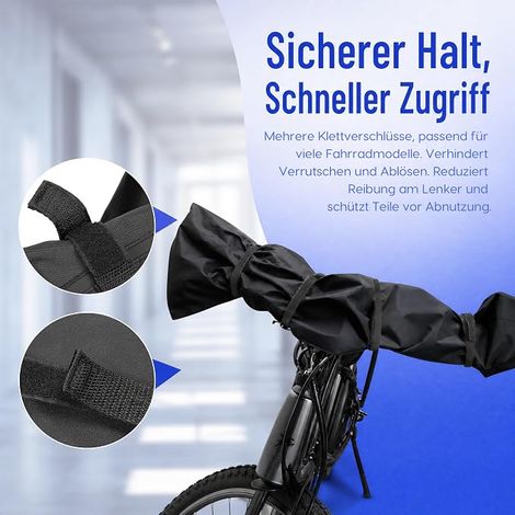 Housse de protection de guidon, accessoire de transport étanche pour vélo électrique, protection universelle pour porte-vélos, résistante aux déchirures, anti-humidité et anti-poussière (Noir) (1/4)