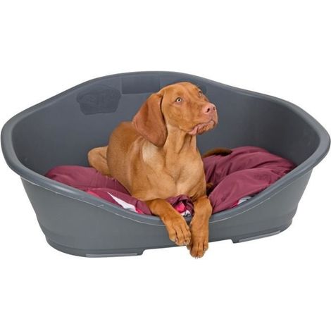 Corbeille pour chien en plastique résistant – Dimensions 65 x 56 x 31 cm – Fentes d'aération – Couleur anthracite – Trixie
