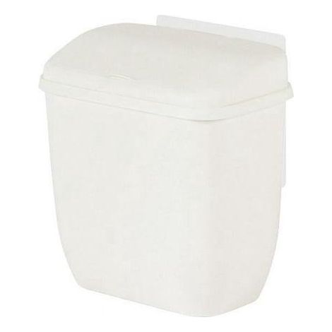 Mini poubelle murale pour toilettes avec couvercle plat et bac amovible en PP pour cuisine, chambre ou salle de bain (1/5)