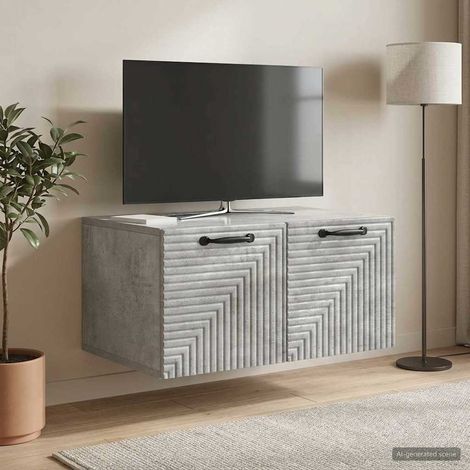 vidaXL Wall-Mounted TV Cabinet Concrete Grey 59.5 x 41 x 30 cm (1/5)