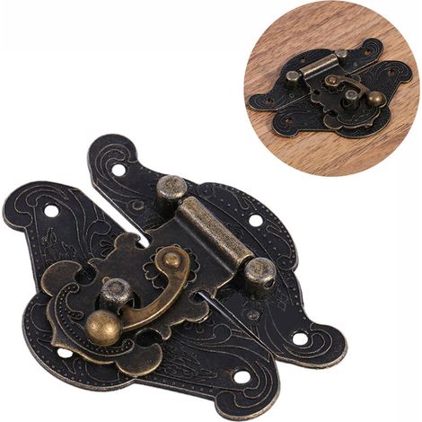 Serrures Décoratives Vintage Antiques pour Boîtes à Bijoux en Bois - Zinc Alloy Bronzé - 5 Formats (L, M, S, XS, XXS) avec 6 Vis Incluses - 100% Neuf (1/5)