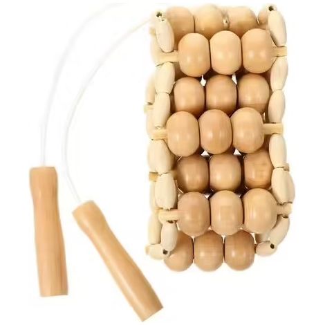 Masseur Dos - Rouleau Massage Bois Naturel avec Corde Réglable - Pour Soulagement Musculaire Corps Complet Cou Épaules Jambes Dos - 1 Pièce (1/5)