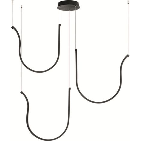 Lampada a sospensione ARQUA 3 Luci in metallo verniciato 106 cm NERO (1/3)