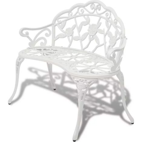 Banc de jardin métal blanc Troopa (1/2)