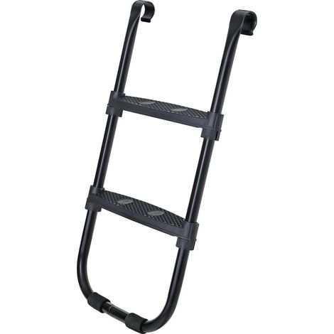 Scala per trampolino antiscivolo altezza 90 cm con struttura in metallo e gradini larghi nera 120002068