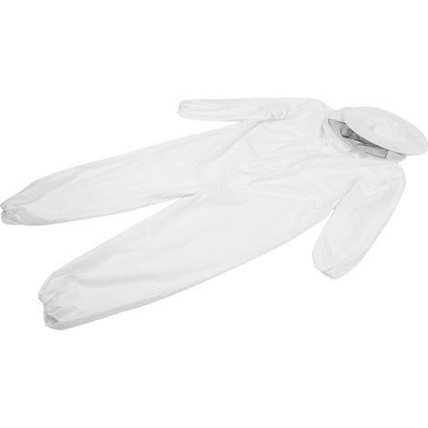 Combinaison d'apiculture une pièce, vêtements de protection avec double fermeture éclair, matériel d'apiculture blanc (1/5)