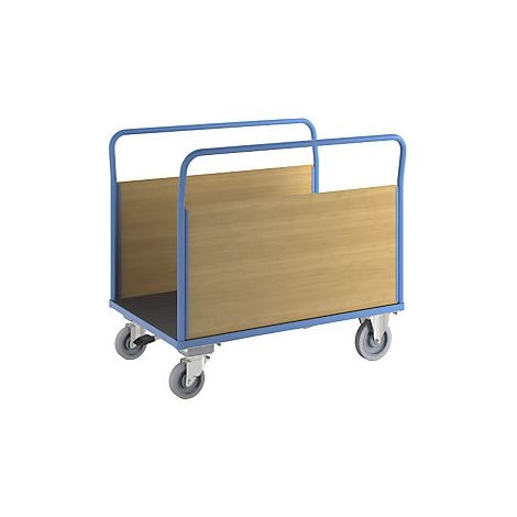 eurokraft pro  Carrello a pianale con sponde in legno  con 2
