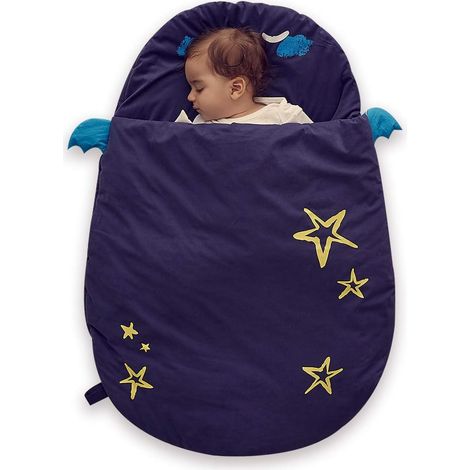 Sac de Couchage Coton 0-18 Mois pour Garçon et Fille - Wrap Couverture Bébé (Bleu Foncé)