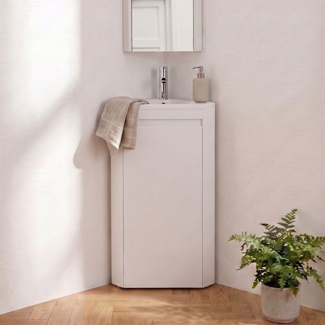 Mueble lavabo de esquina SORRENTO con lavabo de resina (1/5)