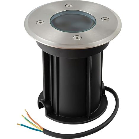 Outdoor Recessed Ground Spotlight for GU10, IP67 Waterproof LED Terrace Spotlight Round and Practicable for Outdoor, 230 V Lamp for Lawn, Courtyard, Diameter 11 x 12 cm (1/5)