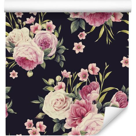 Carta da parati con motivo rose per soggiorno e camera da letto, 50x1000 cm (1/5)