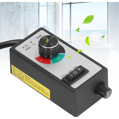 Controlador de velocidad del ventilador [1500W] [ABS y aluminio] [Controlador de velocidad multifuncional] [Diseño de conector integrado] (1/5)