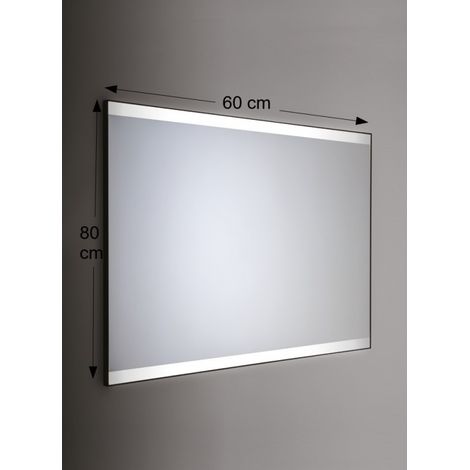 Espejo de pared retroiluminado LED rectangular 60x80 cm grosor 4 mm marco blanco (1/2)