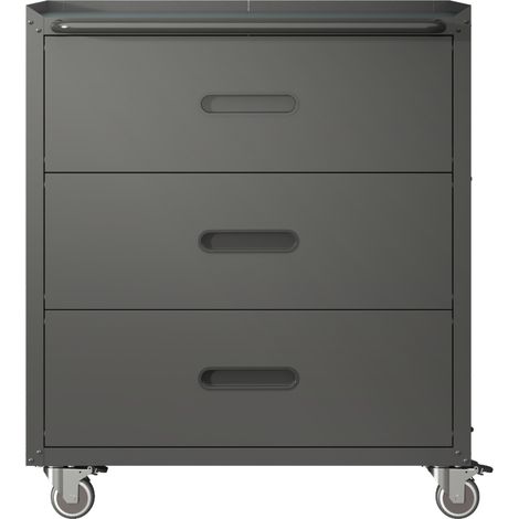 Carro herramienta metálico con 3 cajones y ruedas 75 x 42 x 88 cm negro gris (1/5)
