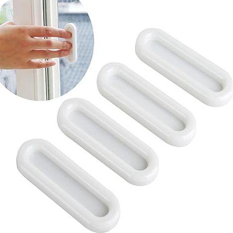7.5CM door and window handles, drawer and sliding door plastic handles, no-drill, self-adhesive door and window accessories (20 pieces) (1/5)