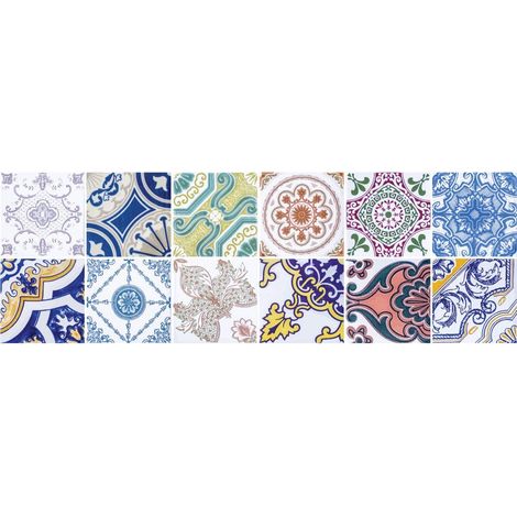 Adhésifs Carrelages Autocollant Carreaux de Ciment Carrelage Sticker Mural Salle de Bain et Cuisine  9 Pièces de 10 x 10 cm (1/5)