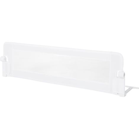 60-Inch Foldable Bed Rail Swing Down Baby Bed Guard Rail with Adjustable Safety Strap-White (1/5)
