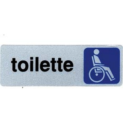 10PZ TARGHETTA ADESIVA "TOILETTE DISABILI" - cm.15x5h.