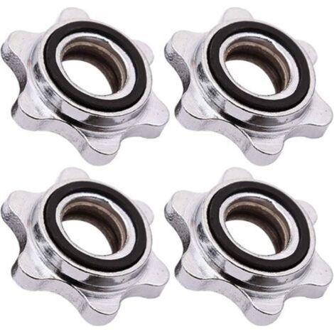 Colliers Barbell Spinlock Vis Pince Haltère Spinlock Vis Pince Haltère Bague de Serrage Haltères Fixation sur Barre Barbell Paire de Collier de Serrage Convient pour Haltère Haltérophilie (4 Pièces) (1/4)