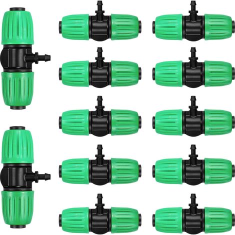 Accessoires d'irrigation goutte à goutte, té 12 pièces, connecteur d'irrigation goutte à goutte (diamètre intérieur 13 mm, diamètre extérieur 16 mm) (1/5)