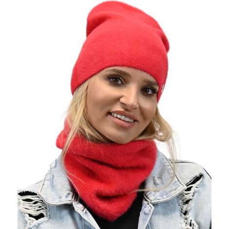 Conjunto de invierno para mujer, color rojo a la moda - BUFANDA Y GORRO - AL1