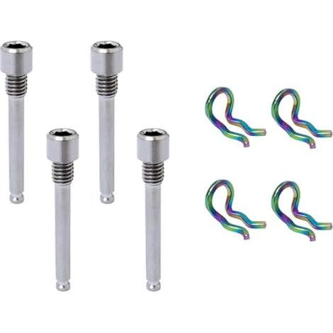 Lot de 4 jeux de boulons d'étrier en alliage titane M4, vis de frein à disque et goupille avec anneaux, compatibles Shimano (1/5)