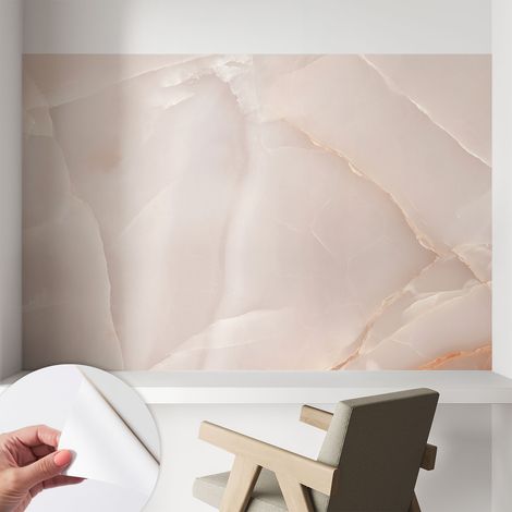 Papier peint adhésif autocollant pour salon chambre à coucher peint imprimé Installation facile Marbre rose 104x70 cm (1/5)