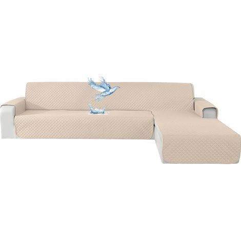 Impermeable Housse De Canapé d'angle 3 Places, Beige (1/5)