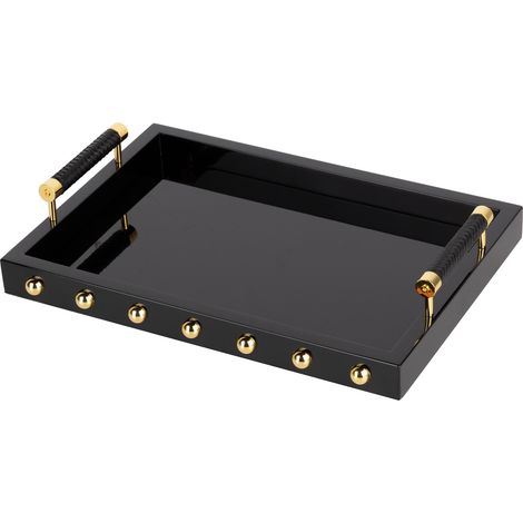 Tablett aus MDF / Zinkmetall / Edelstahl 45 x 33 x 9 cm (1/5)