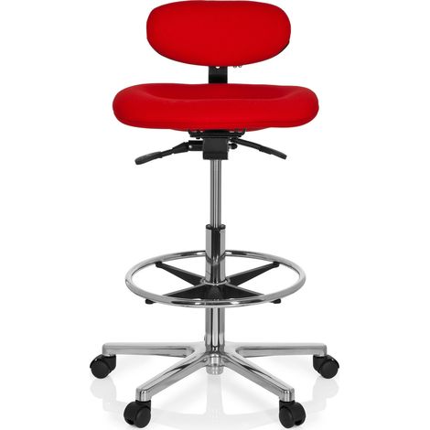 Hocker / Drehhocker / Arbeitsstuhl WORK MF rot hjh OFFICE (1/2)