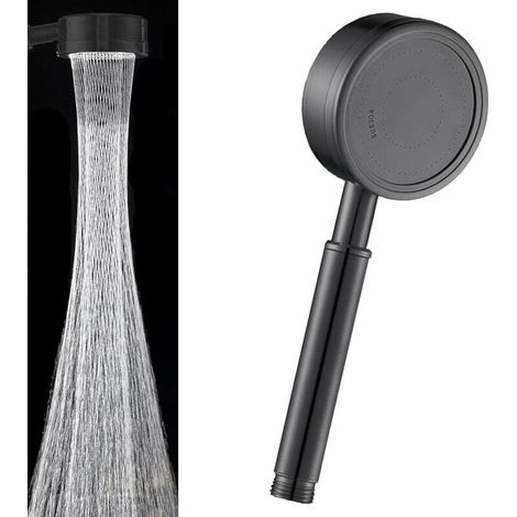 Duschkopf aus Edelstahl 304, mit Wasserspar-, Überdruck- und Antikalkfunktionen. Brausekopf Dusche Badezimmer, Duschkopf Anti-Kalk, schwarz (1/5)