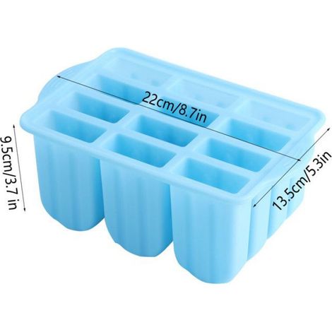 Moules À Glace - 12 Emplacements - Silicone Alimentaire - Avec Couvercle Et Bâtonnets (1/5)