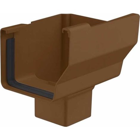 Bajada Lateral Derecha Canalón EUME Blanca PVC - 70x70 - Ferroplast  Color: Marrón