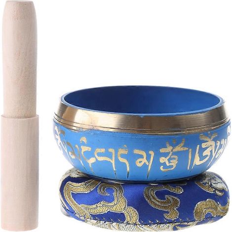 Nepal Tibetisches blaues buddhistisches Klangschalen-Set mit Schlägeln, Meditations-Klangschalen-Set für Zuhause, Schlafzimmer, Tempel, Yoga-Studio-Dekoration