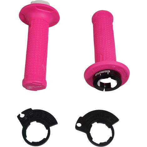 Domino Griffe für Offroad-D-Lock-Gasgriffe für 2-Takt-Motoren (mit Gasgriffadaptern – KTM, Husqvarna, GasGas, Honda, Kawasaki, Suzuki, Yamaha u. a.), pink