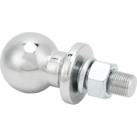 Boule d'attelage universelle en acier durable de 3500 lb (1588 kg) pour attelage de remorque, axe de 3/4 x 1-3/4 pouce, chromée. (1/5)