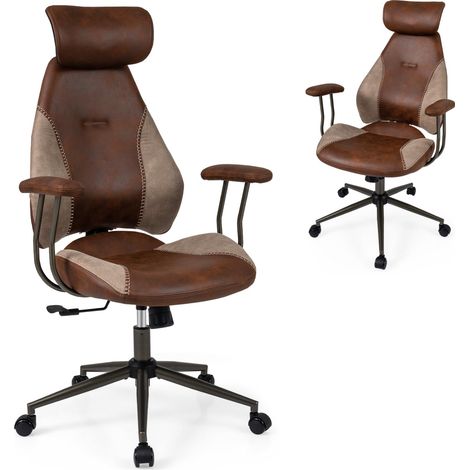 chaise bureau maison exécutive gaming jeu tâche ordinateur coussin siège inclinaison dossier inclinable bascule réglable pivotant ergonomique accoud (1/5)