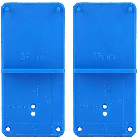 Gear Concealed Hinge Jig Drill Guide, 2 Pieces Hole Template Jig for Blum Kitchen Door Cabinet Hinge, 37mm Accura Hole (1/5)