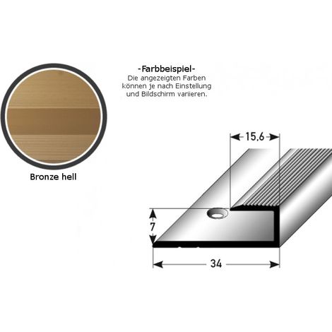 Einschubprofil "Waterford" für Laminat, 7 mm Einfasshöhe, Aluminium eloxiert, gebohrt-bronze hell-1000