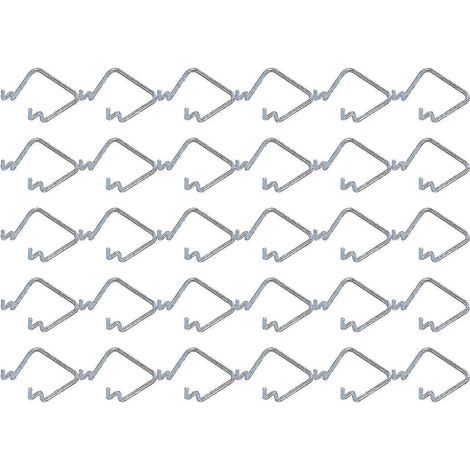Lot de 30 supports de pinces pour panneaux perforés, crochets à double boucle en acier inoxydable, accessoires pour étagères et présentoirs (1/5)