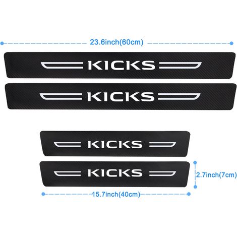 (4 pièces) Autocollants de seuil de porte pour Nissan Kicks : emblème,coffre arrière,seuil de porte,film adhésif résistant et anti-salissures,accessoires de décoration (1/3)