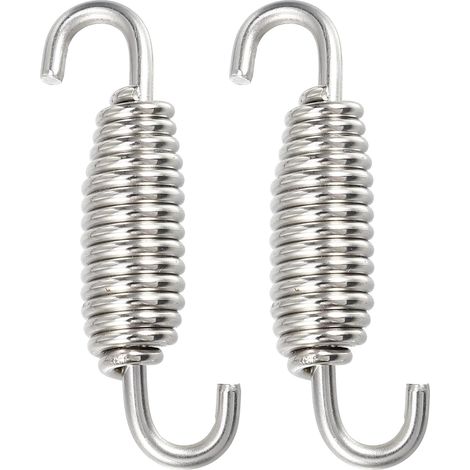 2 Pièces Ressort Tuyau Échappement Moto Pour Scooter VTT Acier Inoxydable 304, Pour Scooter VTT Quad, Longueur 55mm 2.17 Pouces, Diamètre 11mm, Crochet 7mm, Installation Facile (1/5)