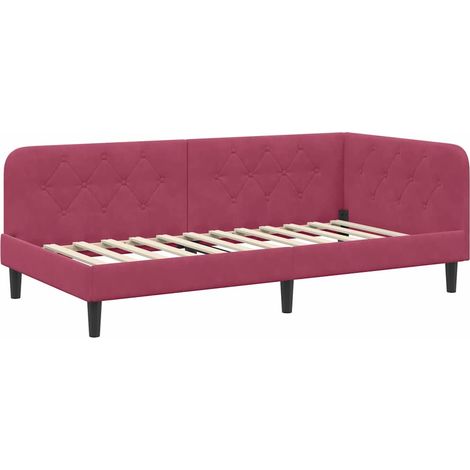 Maison Exclusive - Cornice del letto ad angolo Rosso Vino 90 x 200 cm Velluto