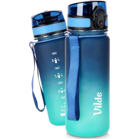 Blue 500ml Water Bottle with Ombre Design (1/5)