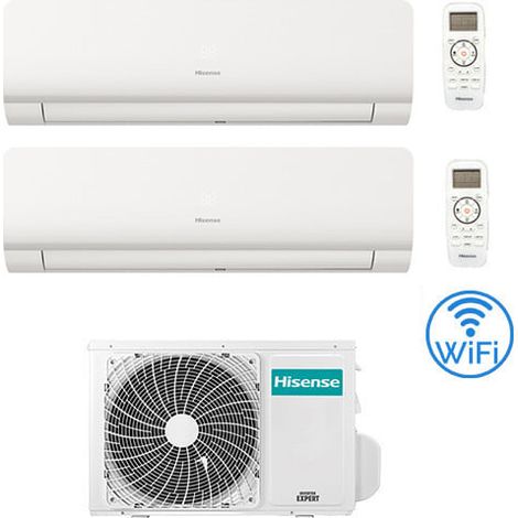 Hisense – Climatiseur réversible Inverter 7000 BTU – Dual Split avec Wi-Fi intégré – Classe A++ – Technologie HI-NANO et autonettoyant (1/5)