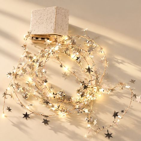 Guirlande LED Fil de Cuivre Étoiles - Décoration Fête, DIY et Cadeau - 2m 20 Lumens Blanc Chaud (1/5)
